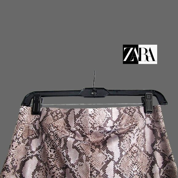 ZARA NEW Snakeskin Print Jersey Pull-On Legging M - Picture 9 of 12